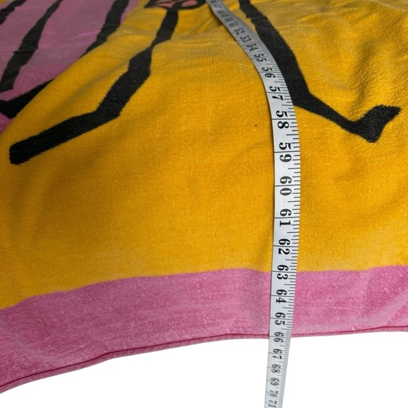 VTG Surfer Beach Towel 90s Rare Decorative Cotton Stockman Surfboard Pink Beach - Picture 6 of 8